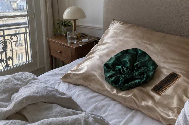 Bonnet satin cheveux : satin ou soie, lequel choisir ?